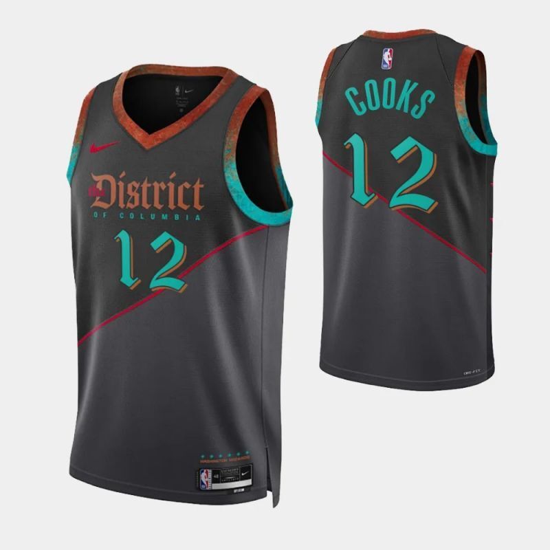 washington wizards #12 xavier cooks 2023-24 city edition swingman jersey Basketball Jersey basketball jersey product view 1