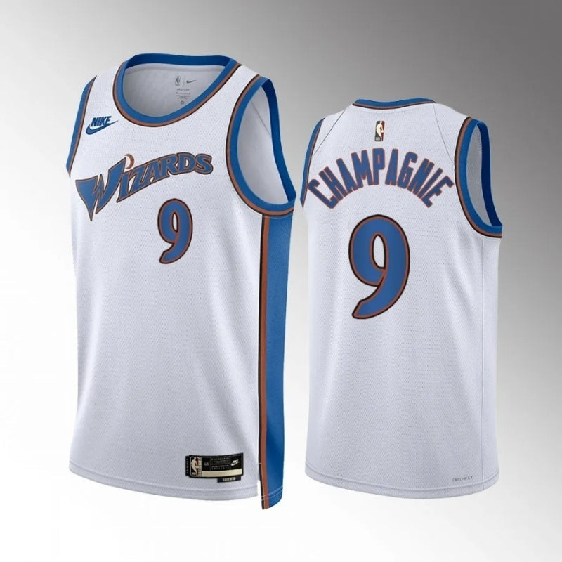 washington wizards #9 justin champagnie classic edition white jersey Basketball Jersey basketball jersey product view 1