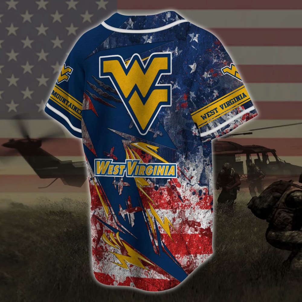 West Virginia Mountaineers Baseball Jersey Gift for Men Women - lylyprint.com baseball jersey product view 3