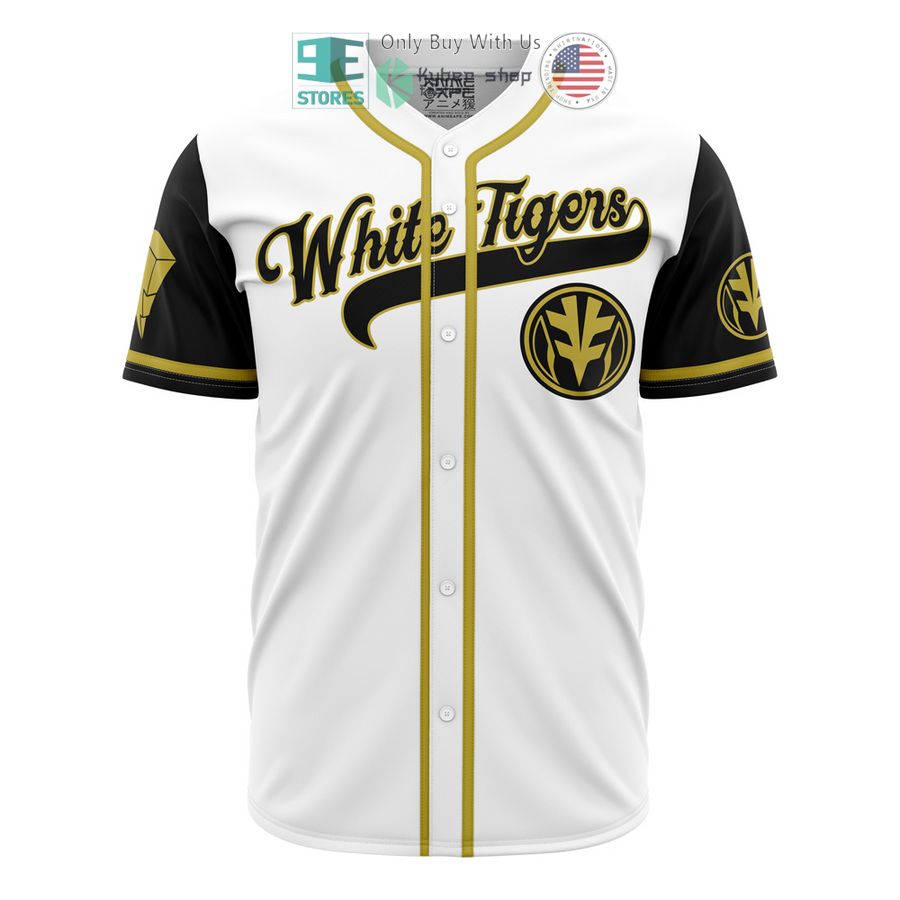 BEST White Tigers White Power Rangers Baseball Jersey baseball jersey product view 1