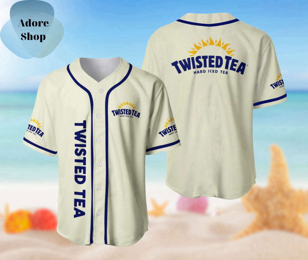 White Twisted Tea Baseball Shirt, Twisted Tea Baseball Jersey Shirt, Gift For Men - Aopprinter baseball jersey product view 2