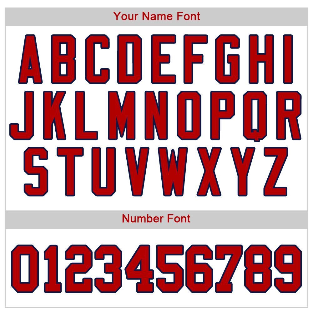 Custom White Red-Navy Authentic Baseball Jersey baseball jersey product view 4