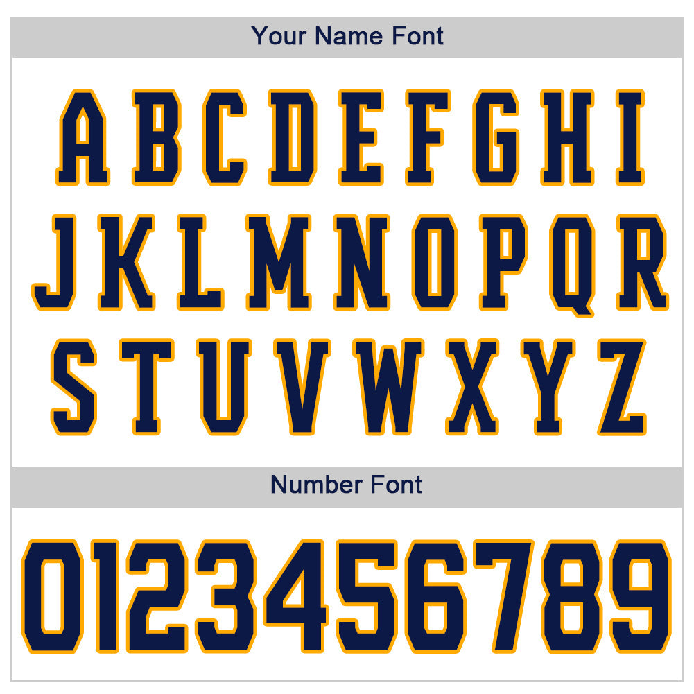 Custom White Navy Pinstripe Navy-Gold Authentic Baseball Jersey baseball jersey product view 4