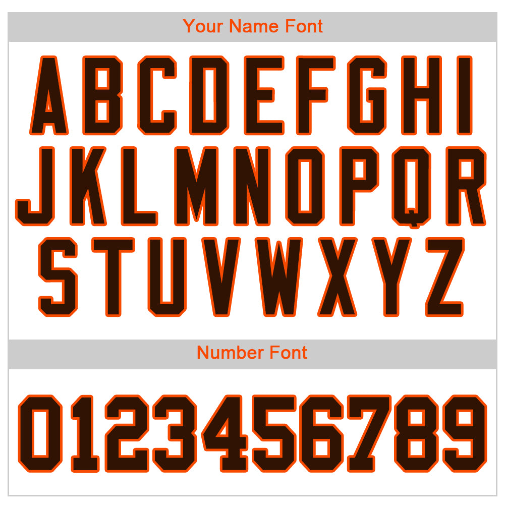 Custom White Brown Pinstripe Brown-Orange Authentic Baseball Jersey baseball jersey product view 4