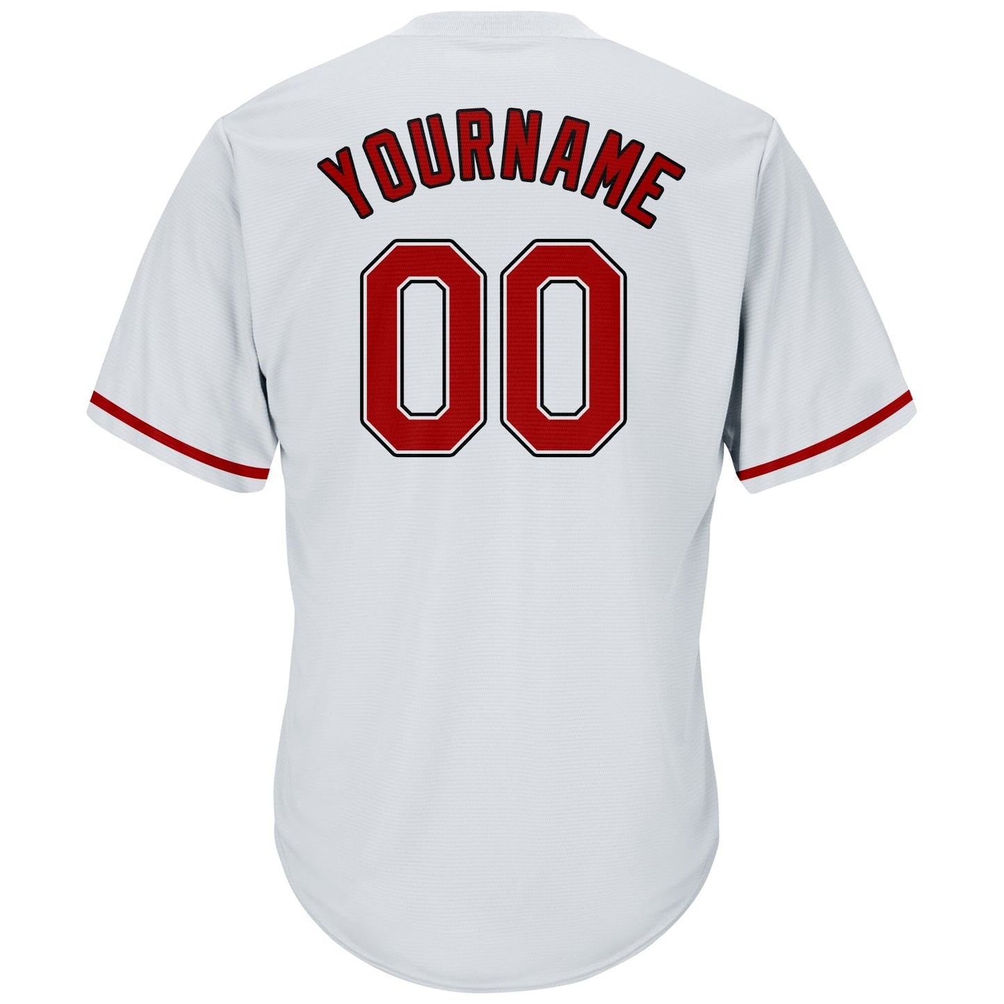 Custom White Red-Black Authentic Throwback Rib-Knit Baseball Jersey Shirt baseball jersey product view 3