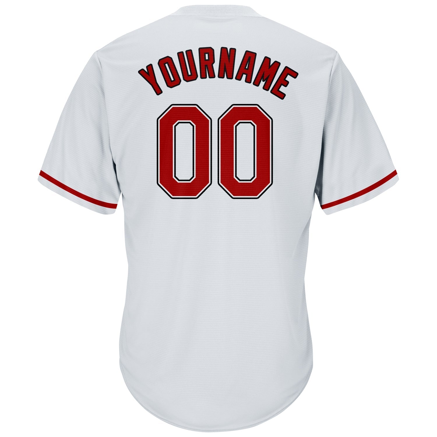 Custom White Red-Black Authentic Throwback Rib-Knit Baseball Jersey Shirt baseball jersey product view 3
