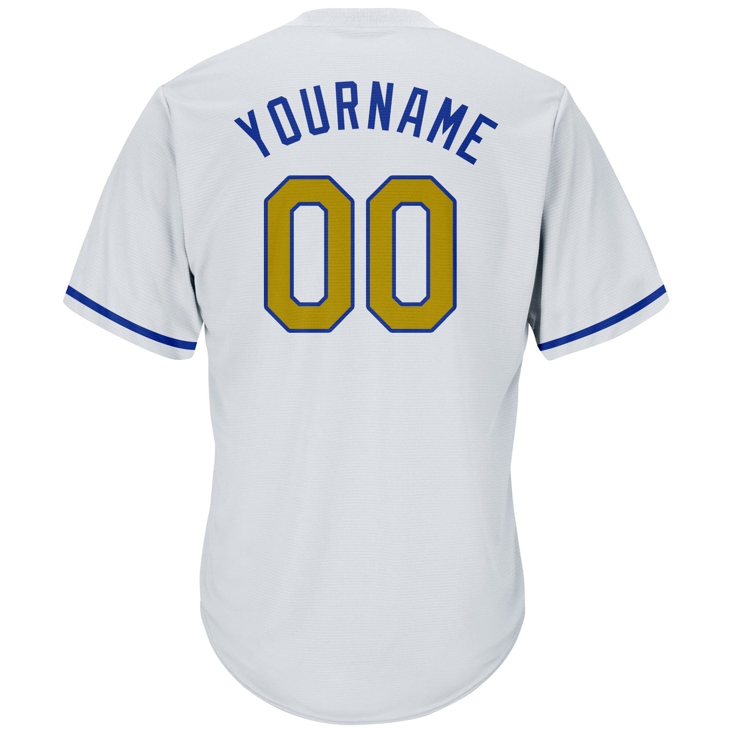 Custom White Old Gold-Royal Authentic Throwback Rib-Knit Baseball Jersey Shirt baseball jersey product view 3
