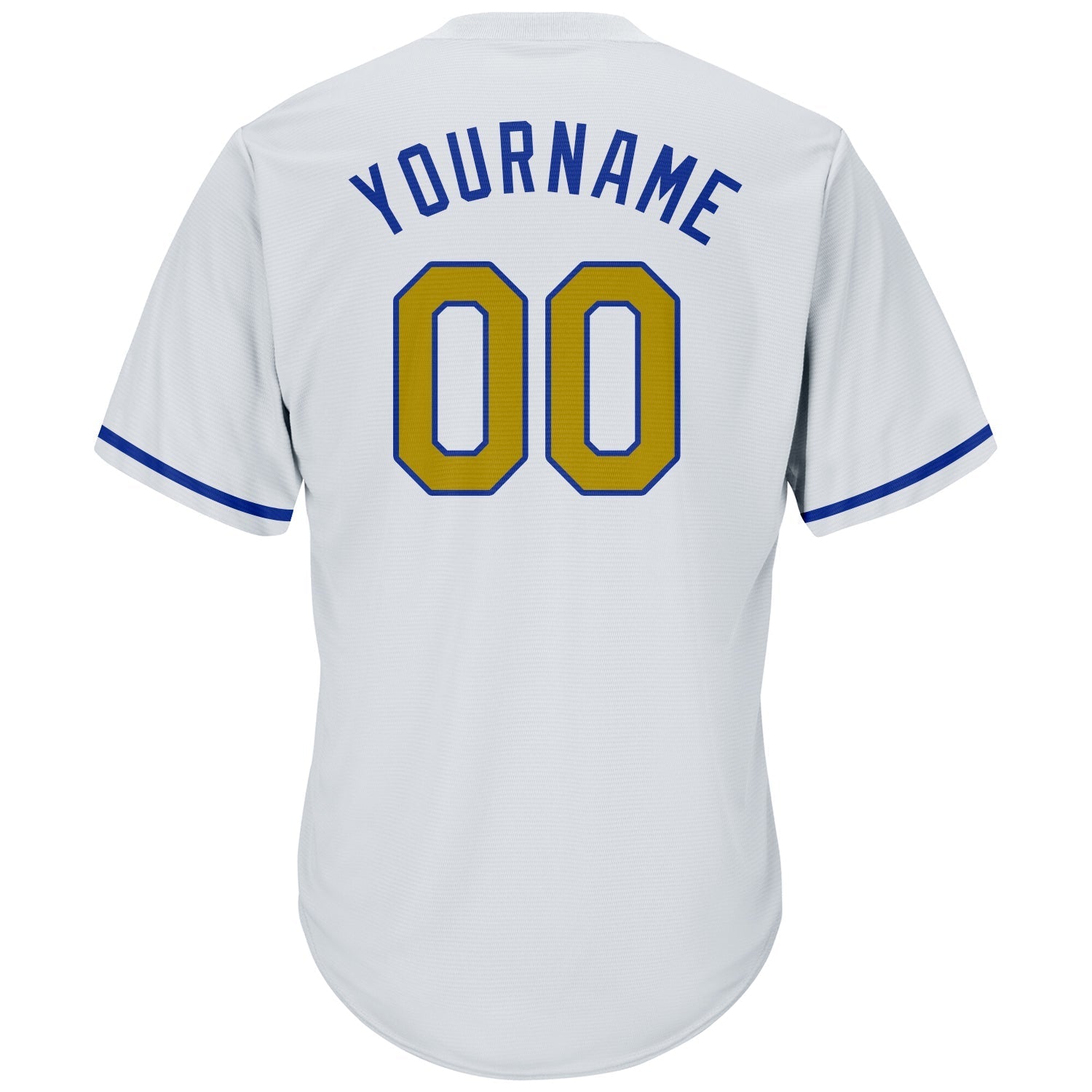 Custom White Old Gold-Royal Authentic Throwback Rib-Knit Baseball Jersey Shirt baseball jersey product view 3