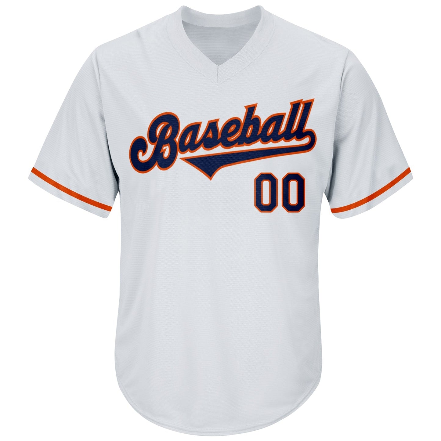 Custom White Navy-Orange Authentic Throwback Rib-Knit Baseball Jersey Shirt baseball jersey product view 2