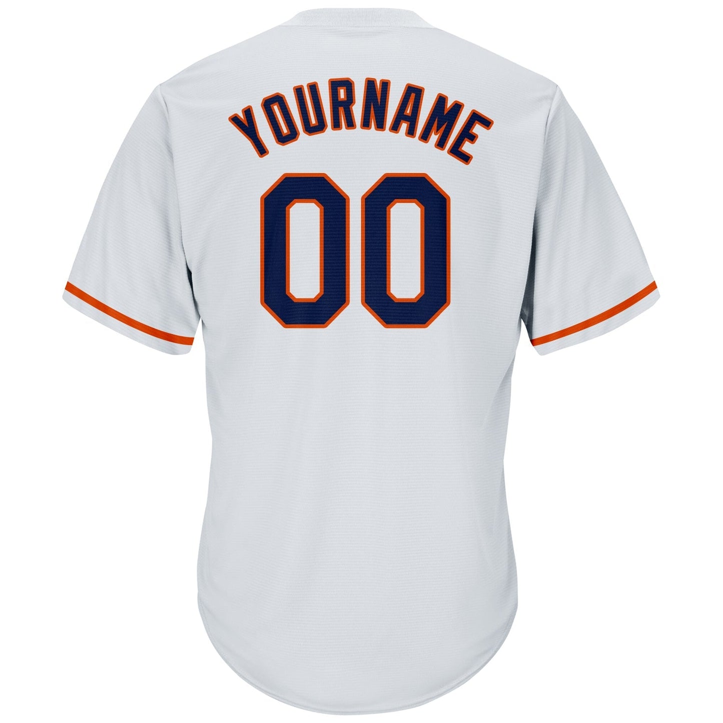 Custom White Navy-Orange Authentic Throwback Rib-Knit Baseball Jersey Shirt baseball jersey product view 3