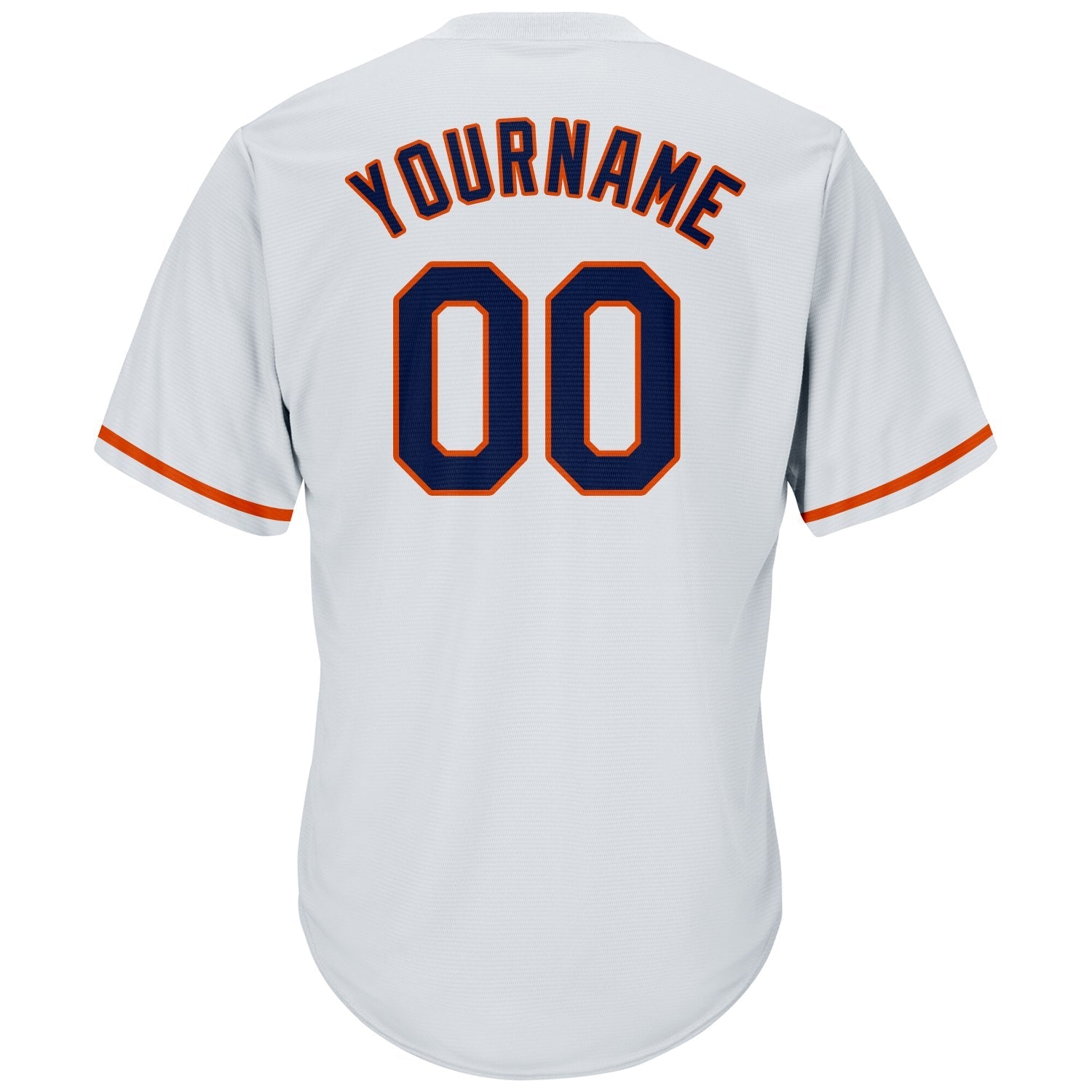 Custom White Navy-Orange Authentic Throwback Rib-Knit Baseball Jersey Shirt baseball jersey product view 3