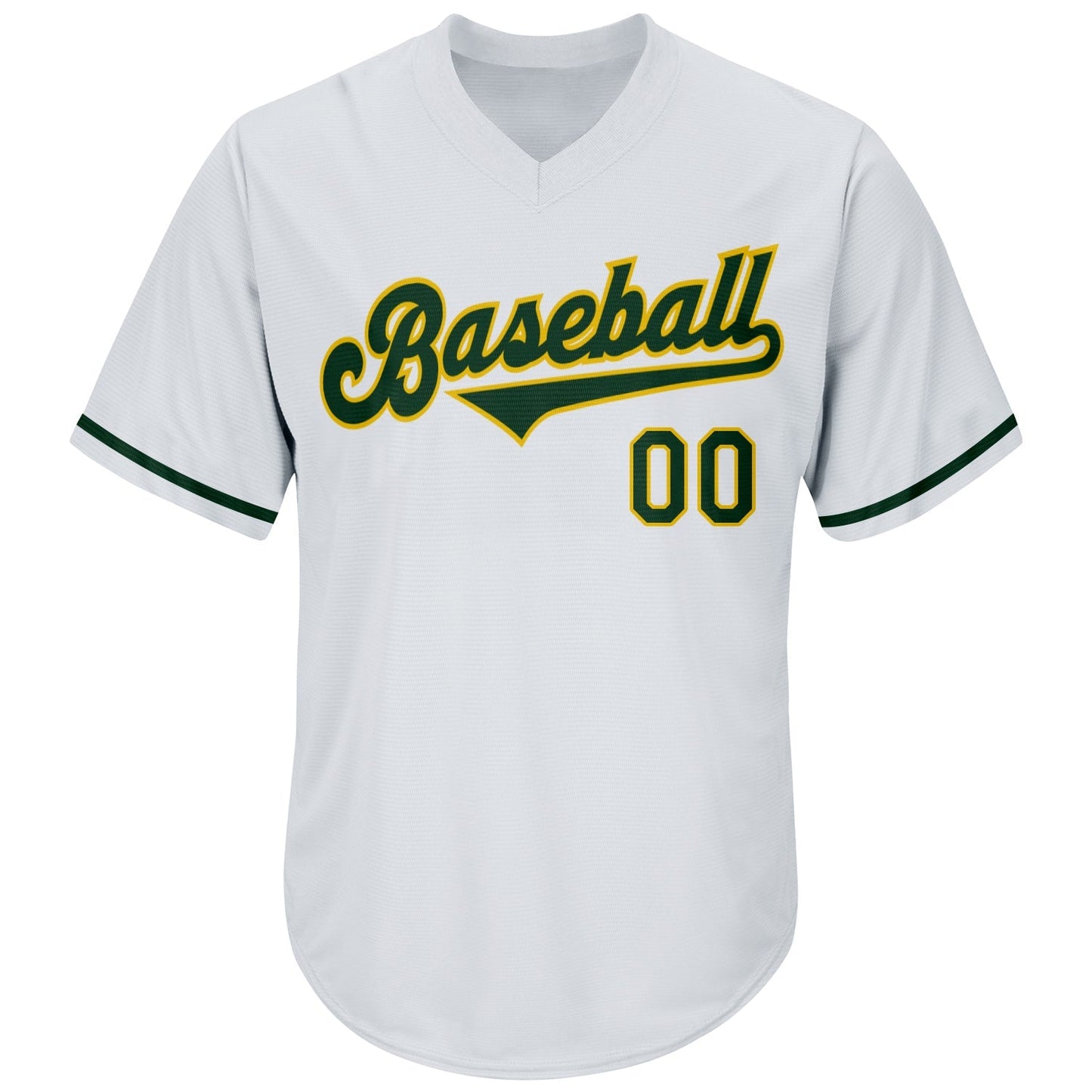 Custom White Green-Gold Authentic Throwback Rib-Knit Baseball Jersey Shirt baseball jersey product view 2