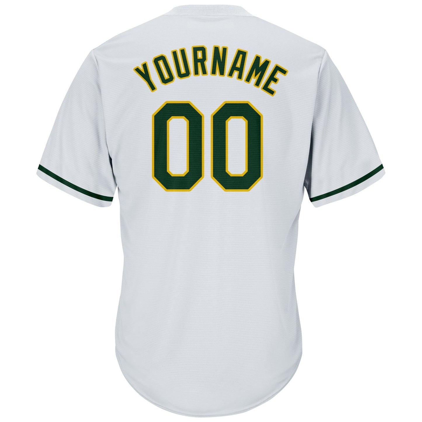 Custom White Green-Gold Authentic Throwback Rib-Knit Baseball Jersey Shirt baseball jersey product view 3