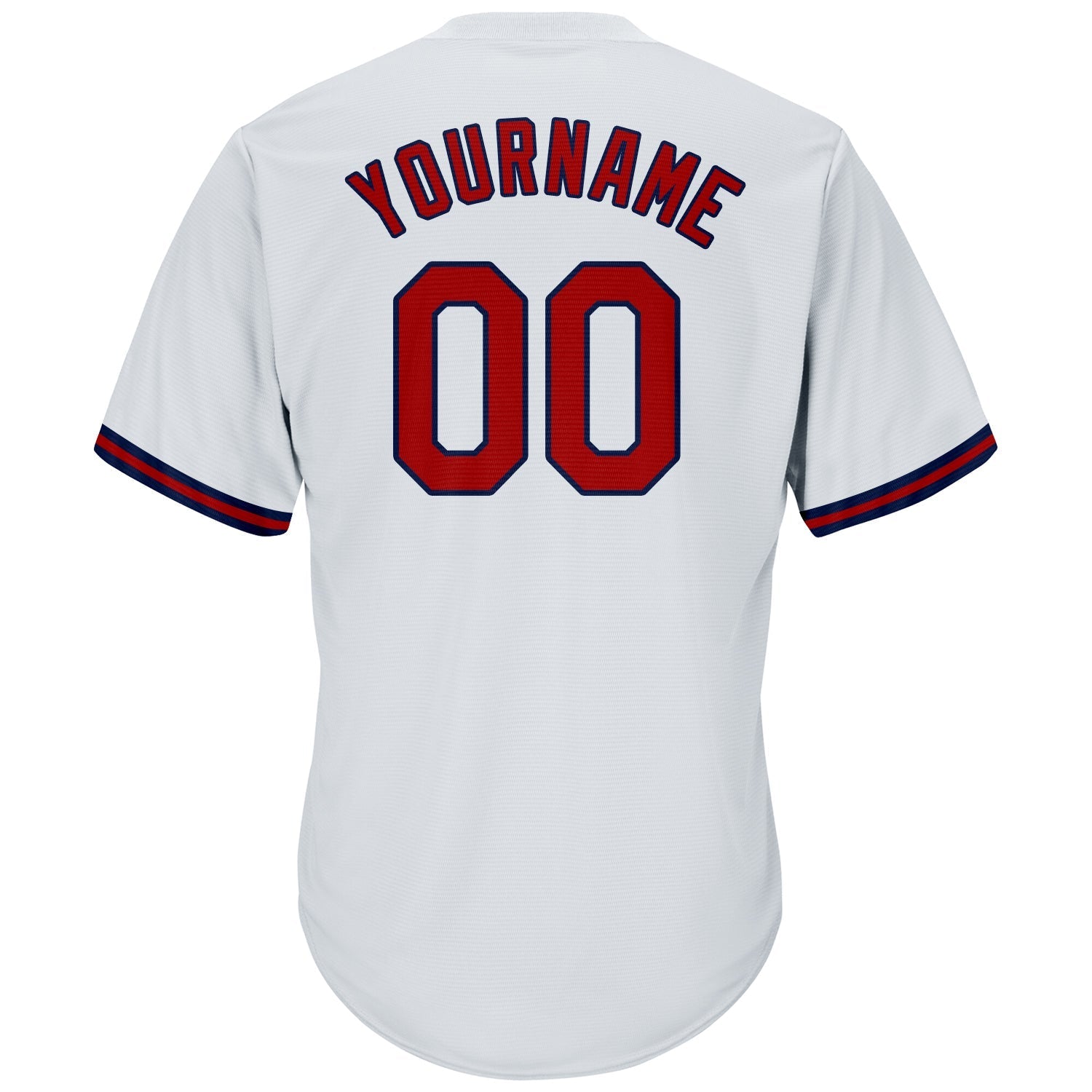 Custom White Red-Navy Authentic Throwback Rib-Knit Baseball Jersey Shirt baseball jersey product view 3
