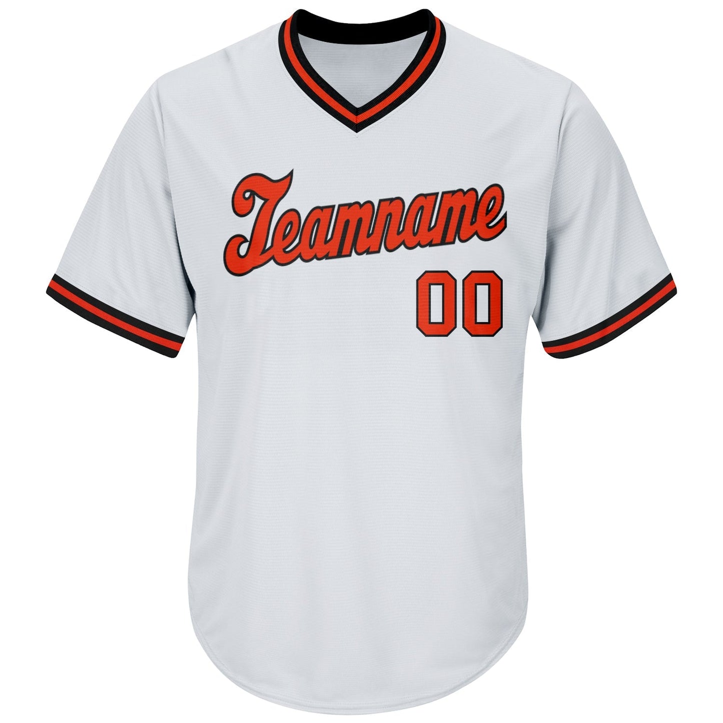 Custom White Orange-Black Authentic Throwback Rib-Knit Baseball Jersey Shirt baseball jersey product view 2