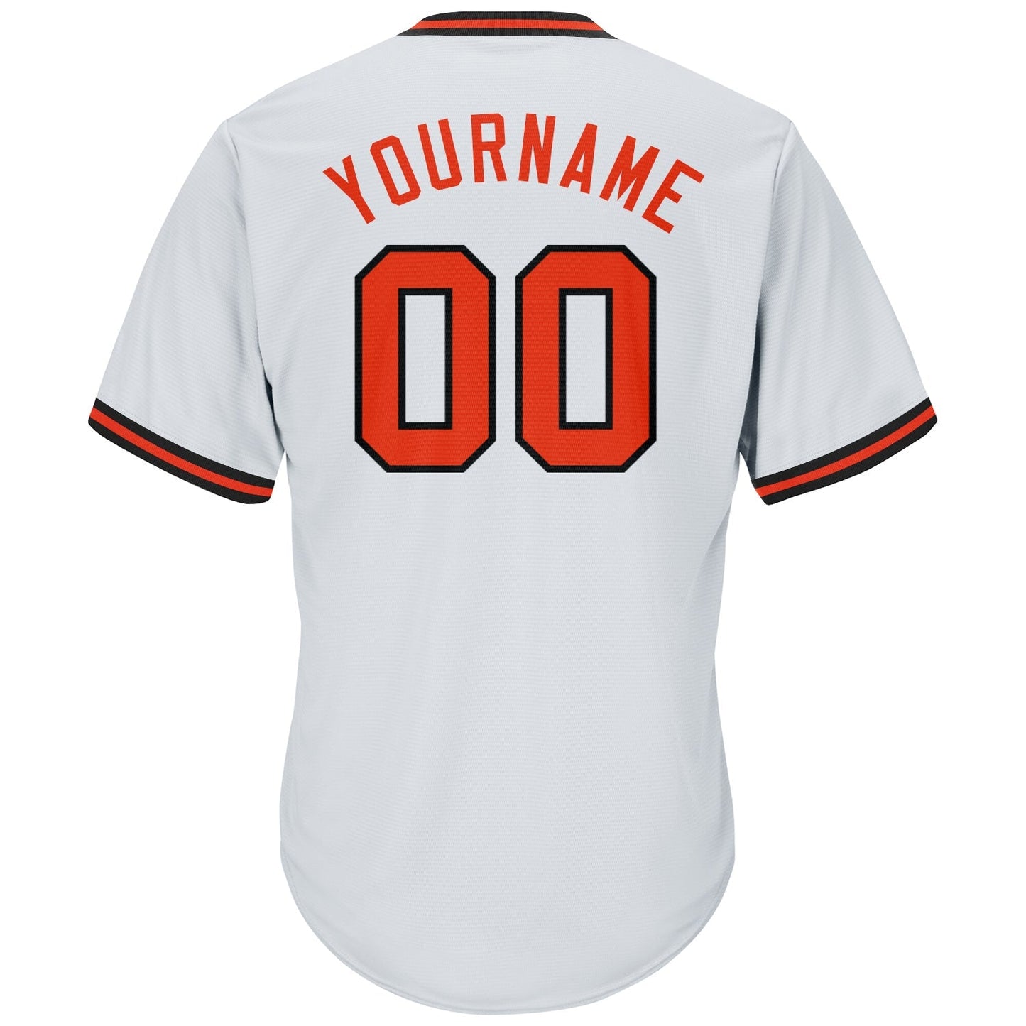 Custom White Orange-Black Authentic Throwback Rib-Knit Baseball Jersey Shirt baseball jersey product view 3