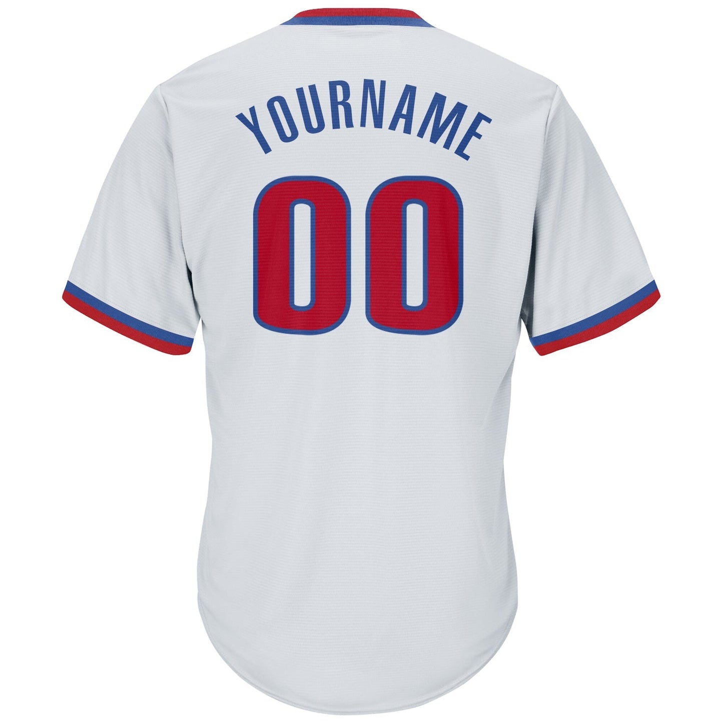Custom White Red-Royal Authentic Throwback Rib-Knit Baseball Jersey Shirt baseball jersey product view 3