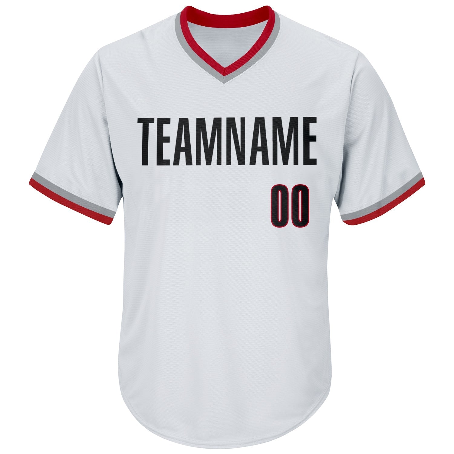 Custom White Black-Red Authentic Throwback Rib-Knit Baseball Jersey Shirt baseball jersey product view 2