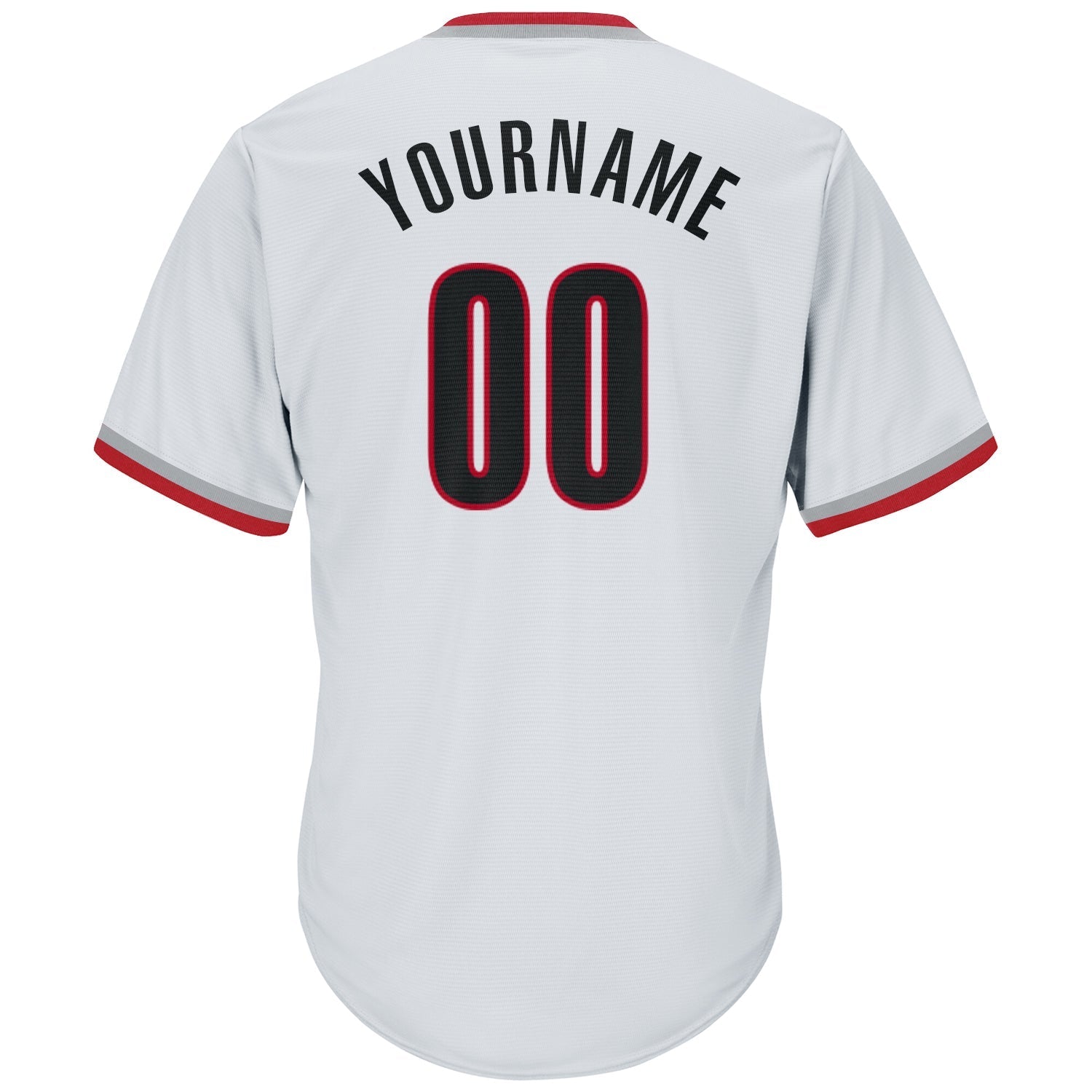 Custom White Black-Red Authentic Throwback Rib-Knit Baseball Jersey Shirt baseball jersey product view 3