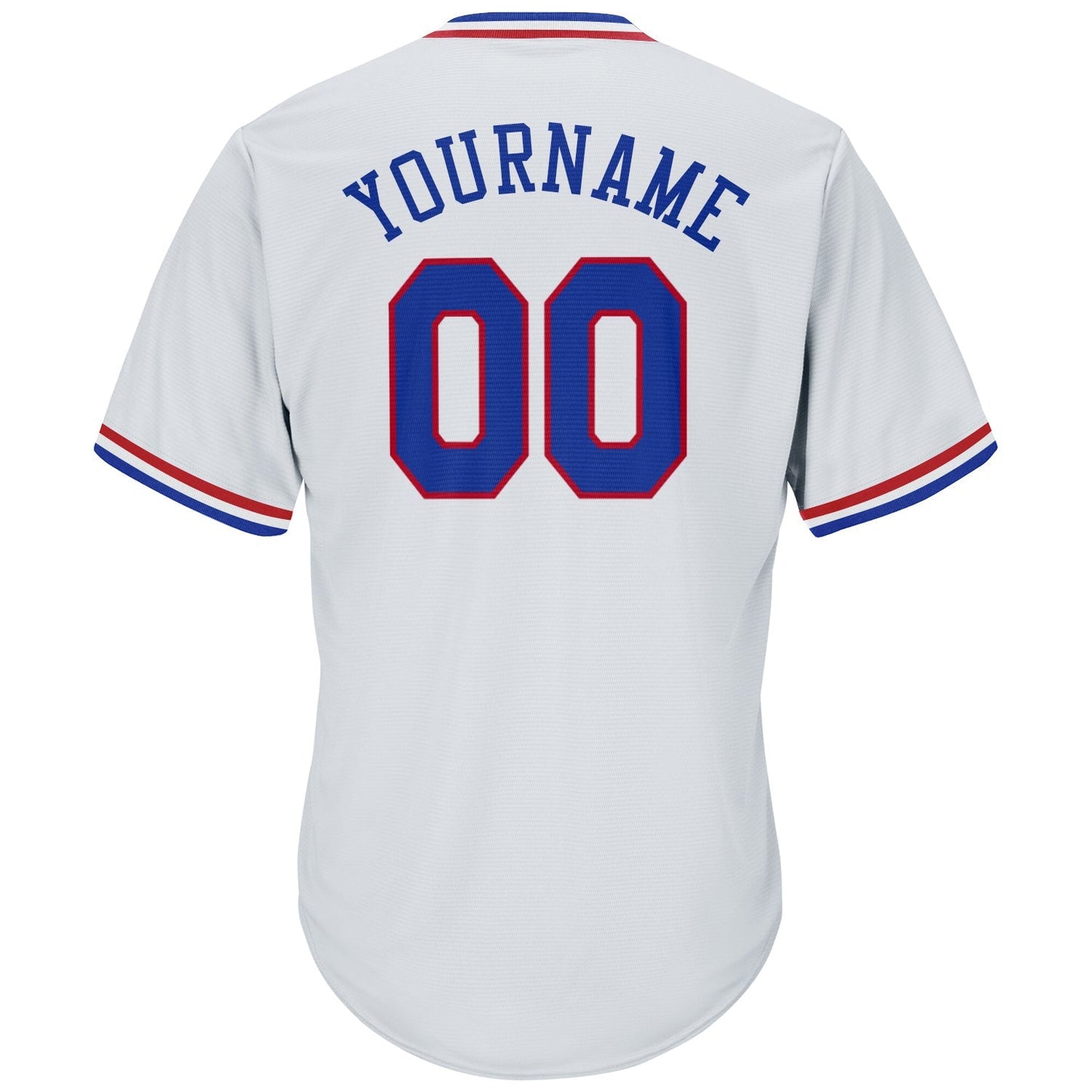 Custom White Royal-Red Authentic Throwback Rib-Knit Baseball Jersey Shirt baseball jersey product view 3