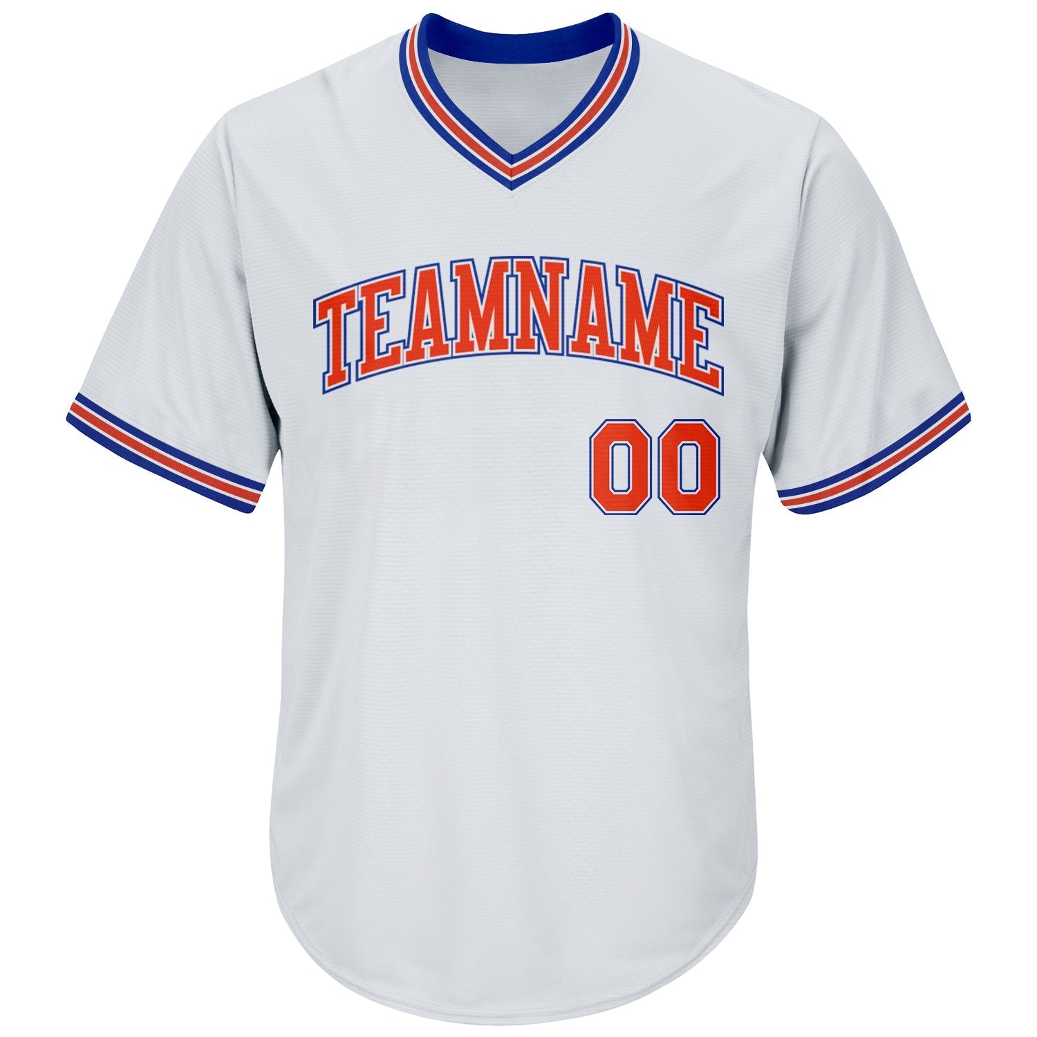 Custom White Orange-Royal Authentic Throwback Rib-Knit Baseball Jersey Shirt baseball jersey product view 2