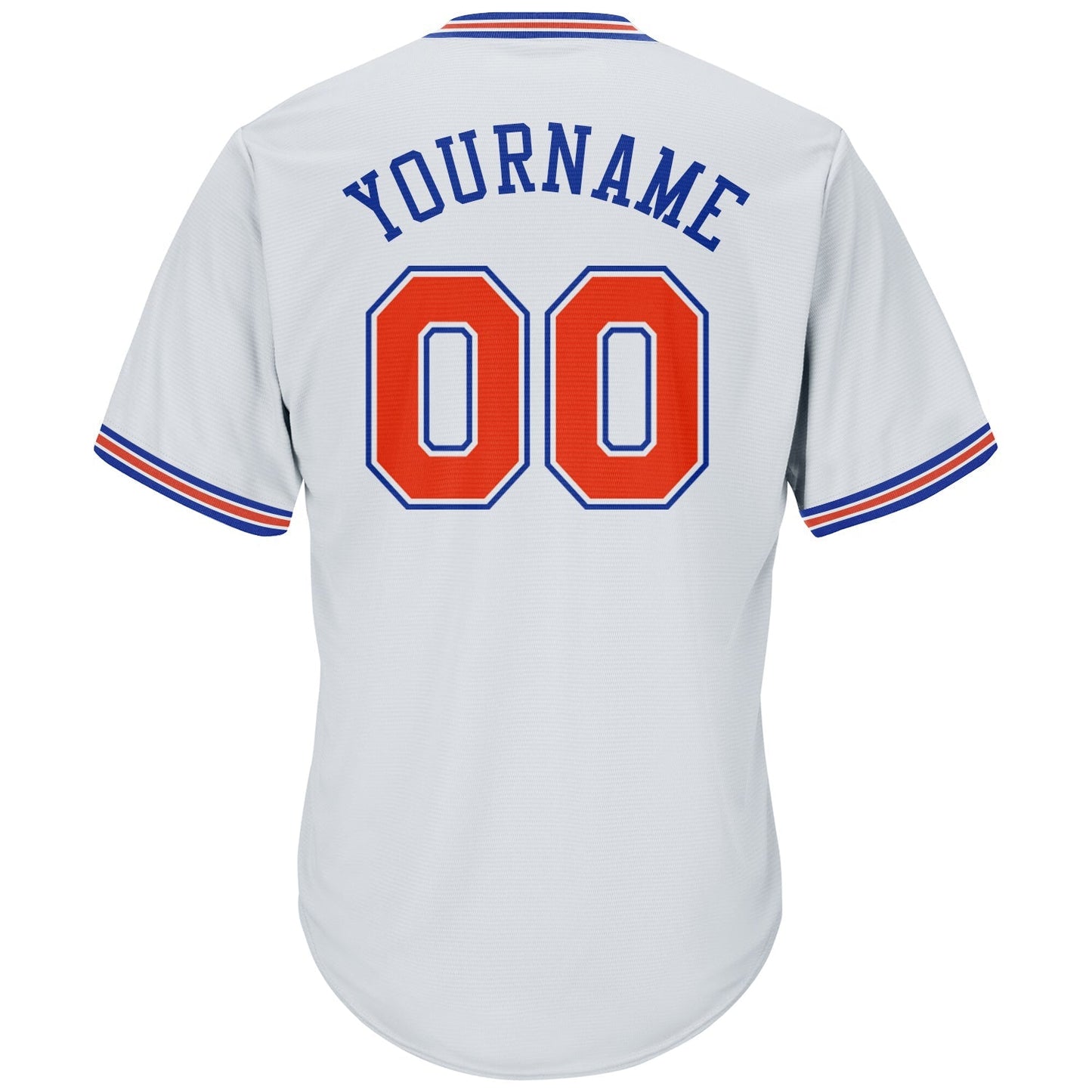 Custom White Orange-Royal Authentic Throwback Rib-Knit Baseball Jersey Shirt baseball jersey product view 3