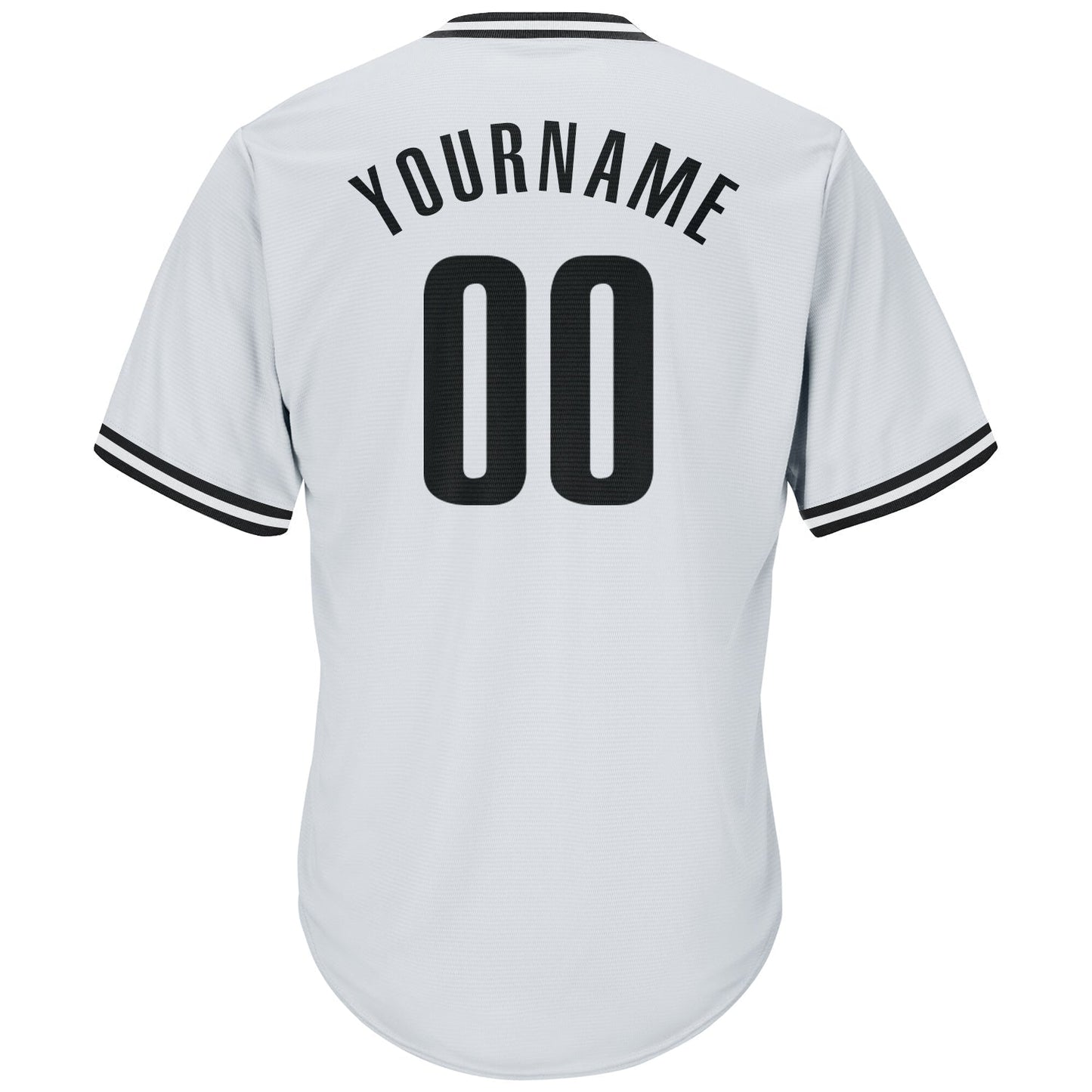 Custom White Black Authentic Throwback Rib-Knit Baseball Jersey Shirt baseball jersey product view 4