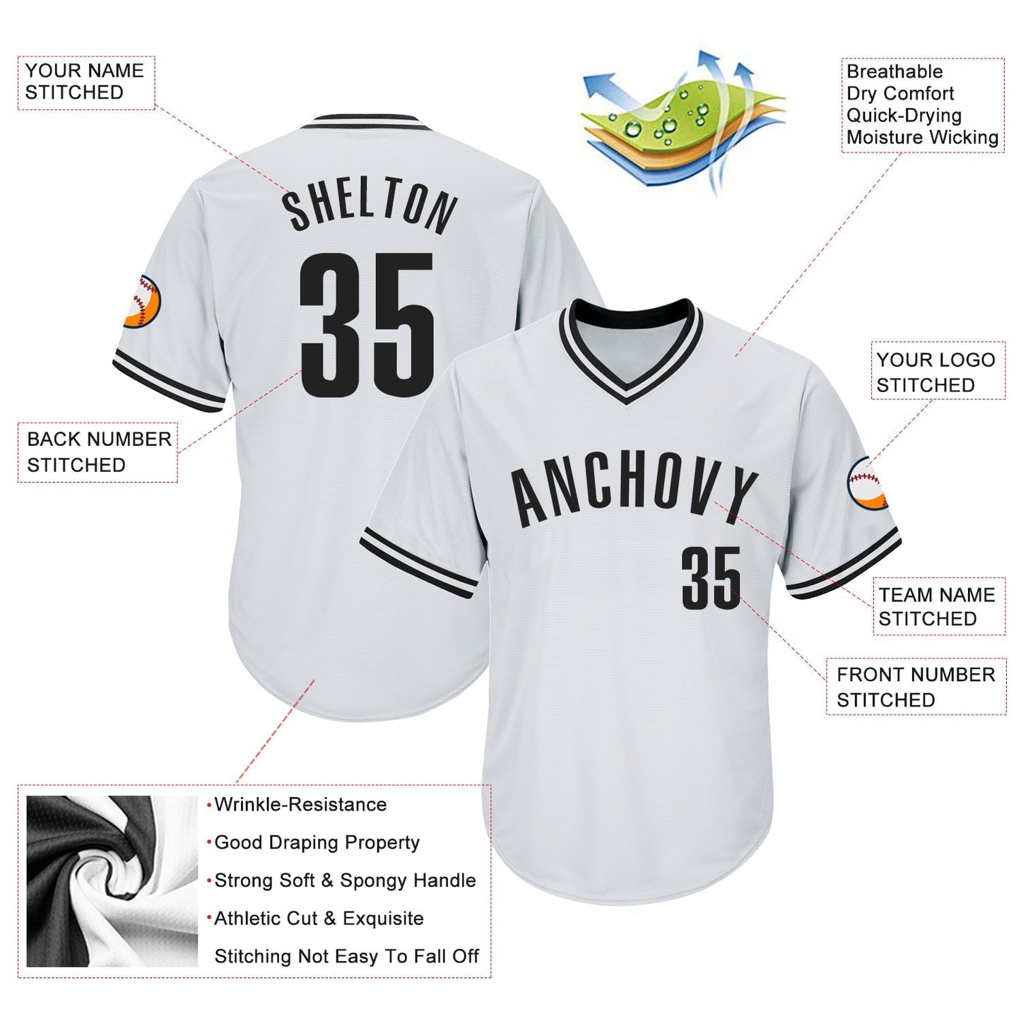 Custom White Black Authentic Throwback Rib-Knit Baseball Jersey Shirt baseball jersey product view 5