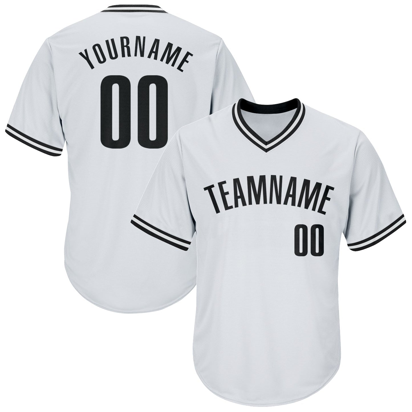 Custom White Black Authentic Throwback Rib-Knit Baseball Jersey Shirt baseball jersey product view 1