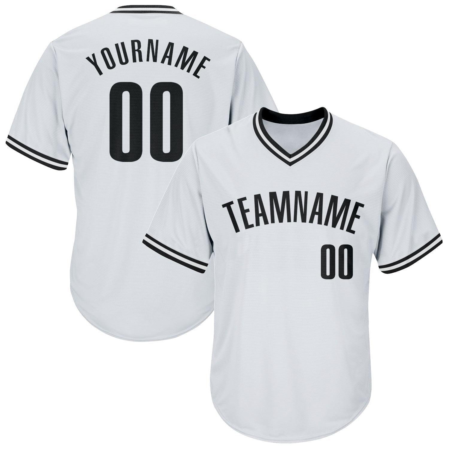Custom White Black Authentic Throwback Rib-Knit Baseball Jersey Shirt baseball jersey product view 1