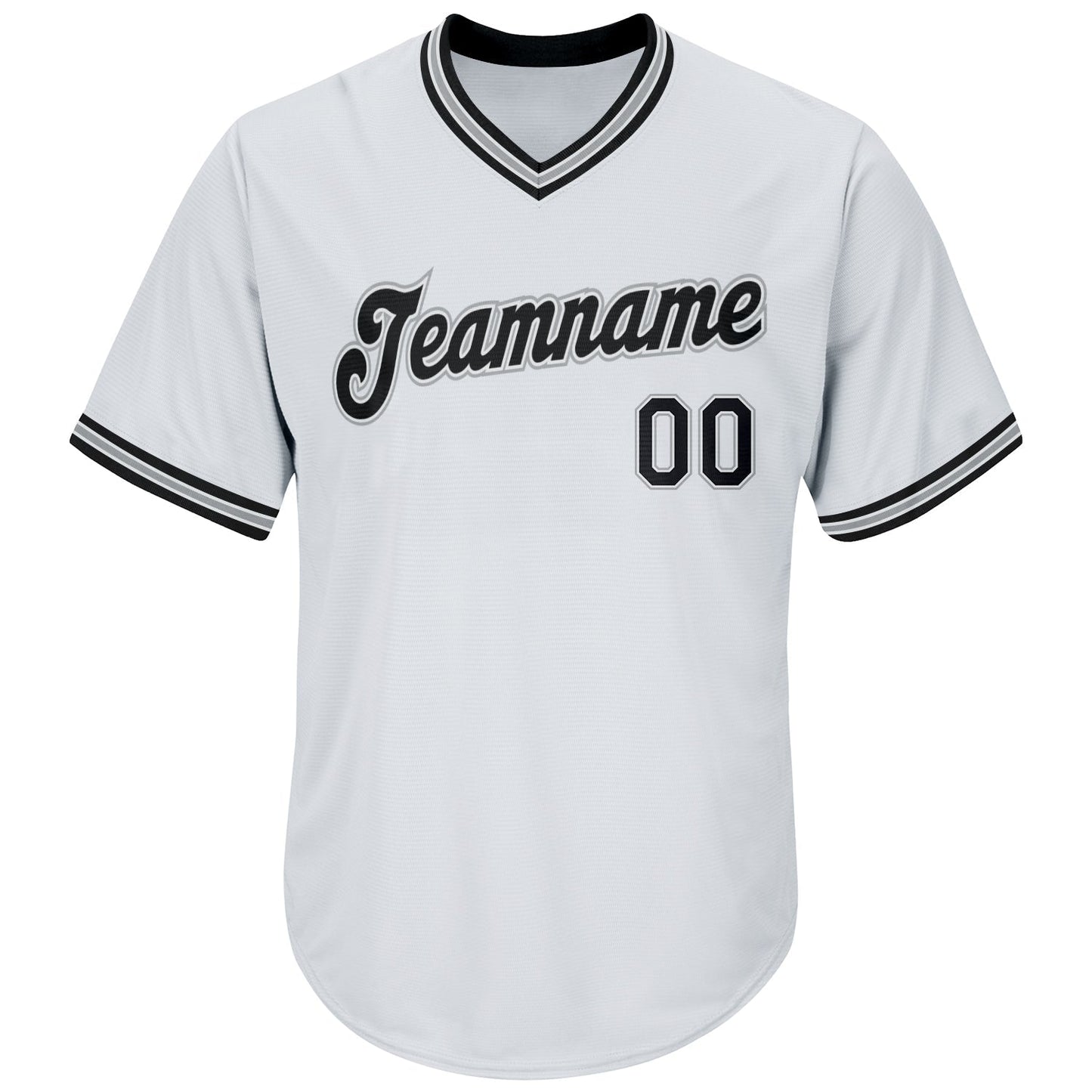 Custom White Black-Gray Authentic Throwback Rib-Knit Baseball Jersey Shirt baseball jersey product view 2