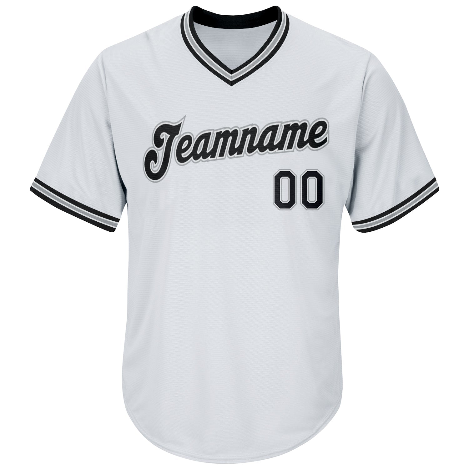 Custom White Black-Gray Authentic Throwback Rib-Knit Baseball Jersey Shirt baseball jersey product view 2