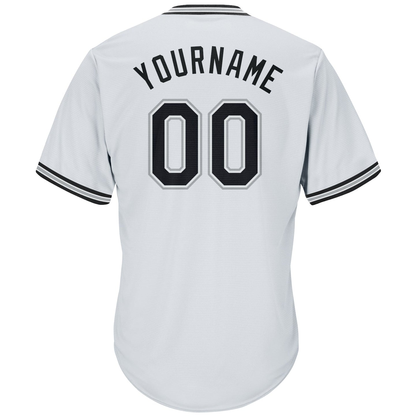 Custom White Black-Gray Authentic Throwback Rib-Knit Baseball Jersey Shirt baseball jersey product view 3