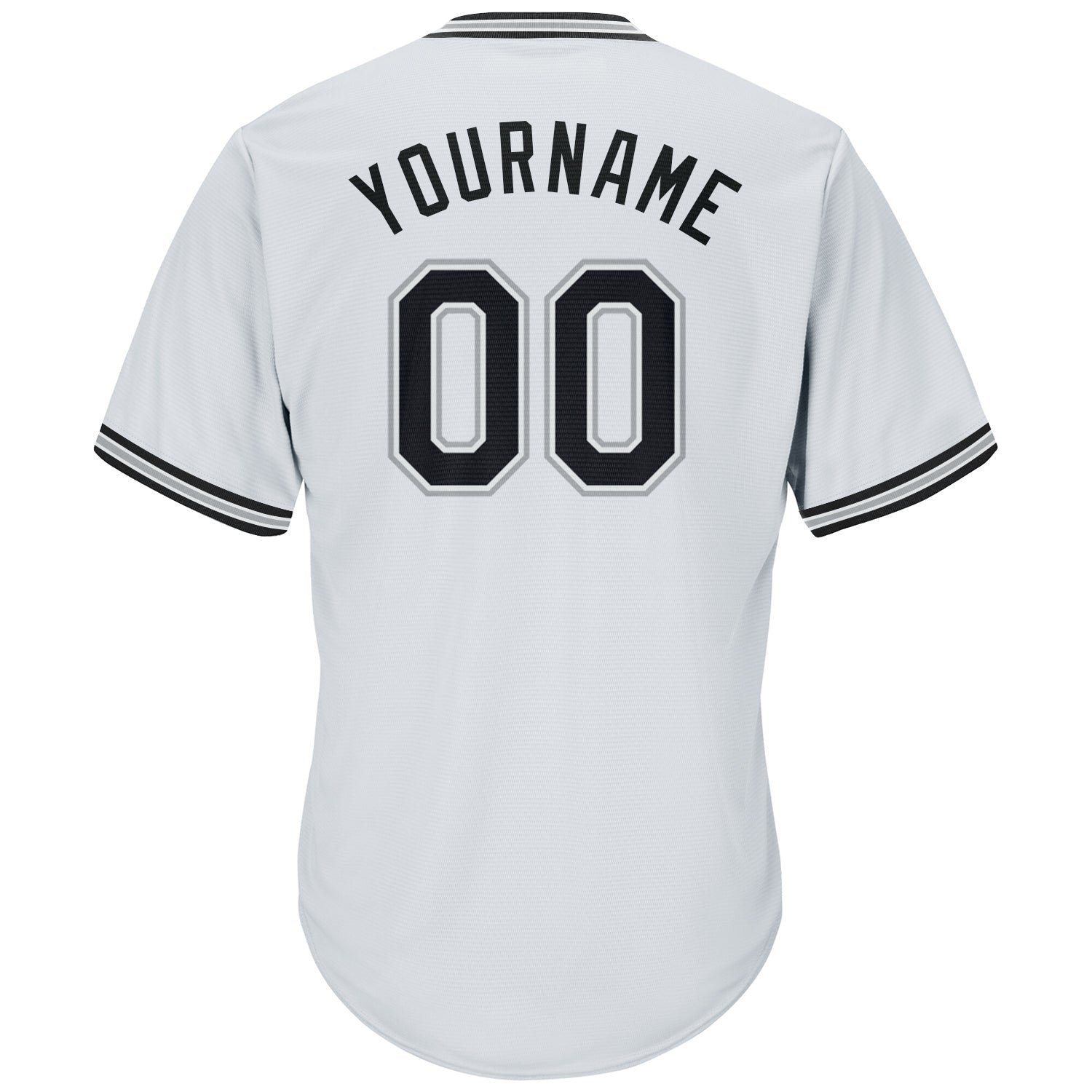 Custom White Black-Gray Authentic Throwback Rib-Knit Baseball Jersey Shirt baseball jersey product view 3