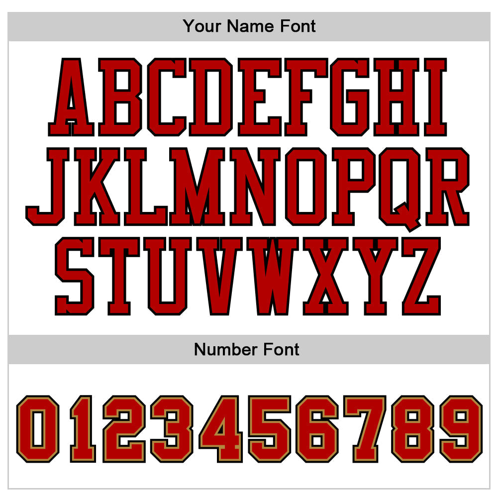 Custom White Red-Old Gold Authentic Baseball Jersey baseball jersey product view 5