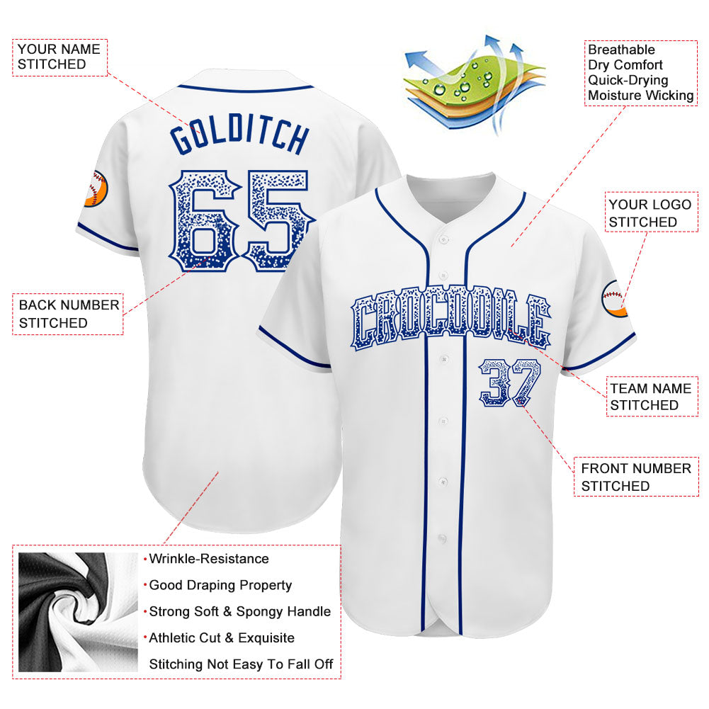 Custom White Royal Authentic Drift Fashion Baseball Jersey baseball jersey product view 3