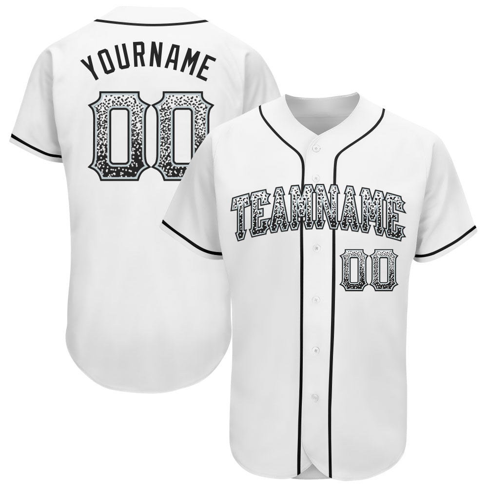Custom White Black-Silver Authentic Drift Fashion Baseball Jersey baseball jersey product view 1