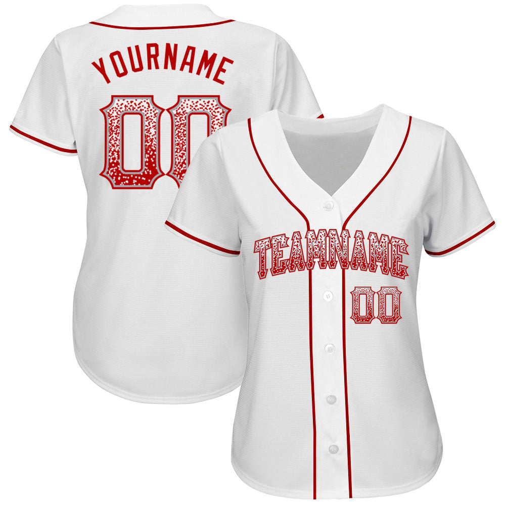Custom White Red-Gray Authentic Drift Fashion Baseball Jersey baseball jersey product view 2