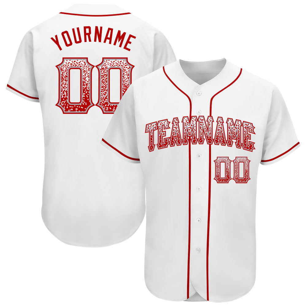 Custom White Red-Gray Authentic Drift Fashion Baseball Jersey baseball jersey product view 1