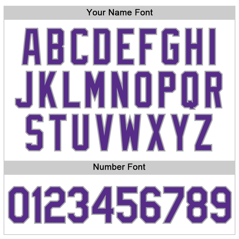 Custom White Purple Pinstripe Purple-Gray Authentic Baseball Jersey baseball jersey product view 5