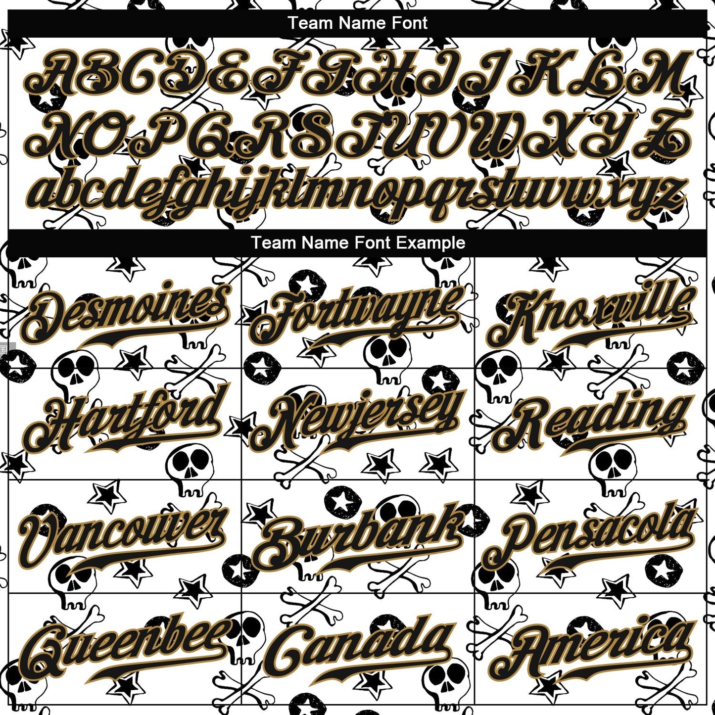 Custom White Black-Old Gold 3D Skull Fashion Authentic Baseball Jersey baseball jersey product view 4