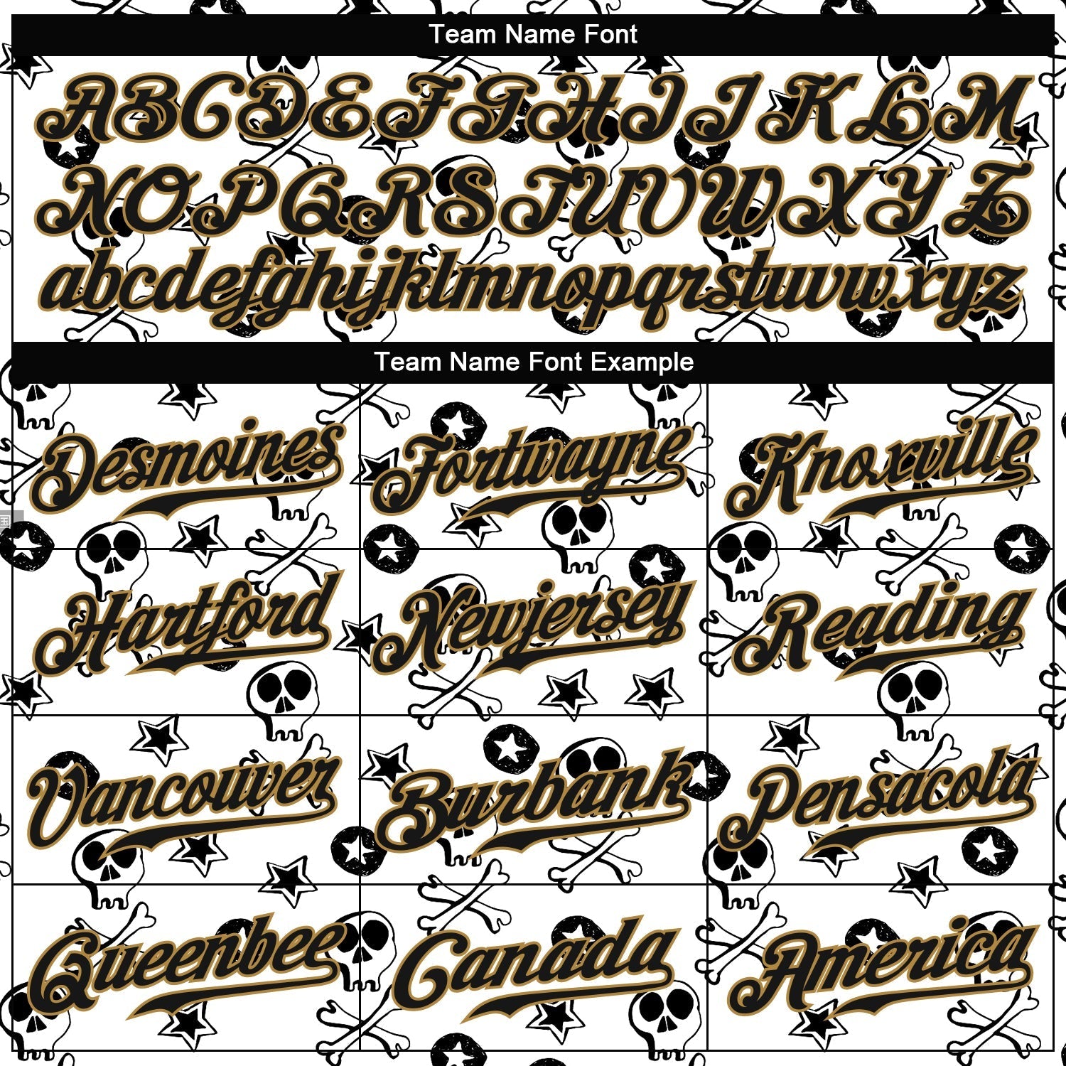Custom White Black-Old Gold 3D Skull Fashion Authentic Baseball Jersey baseball jersey product view 4