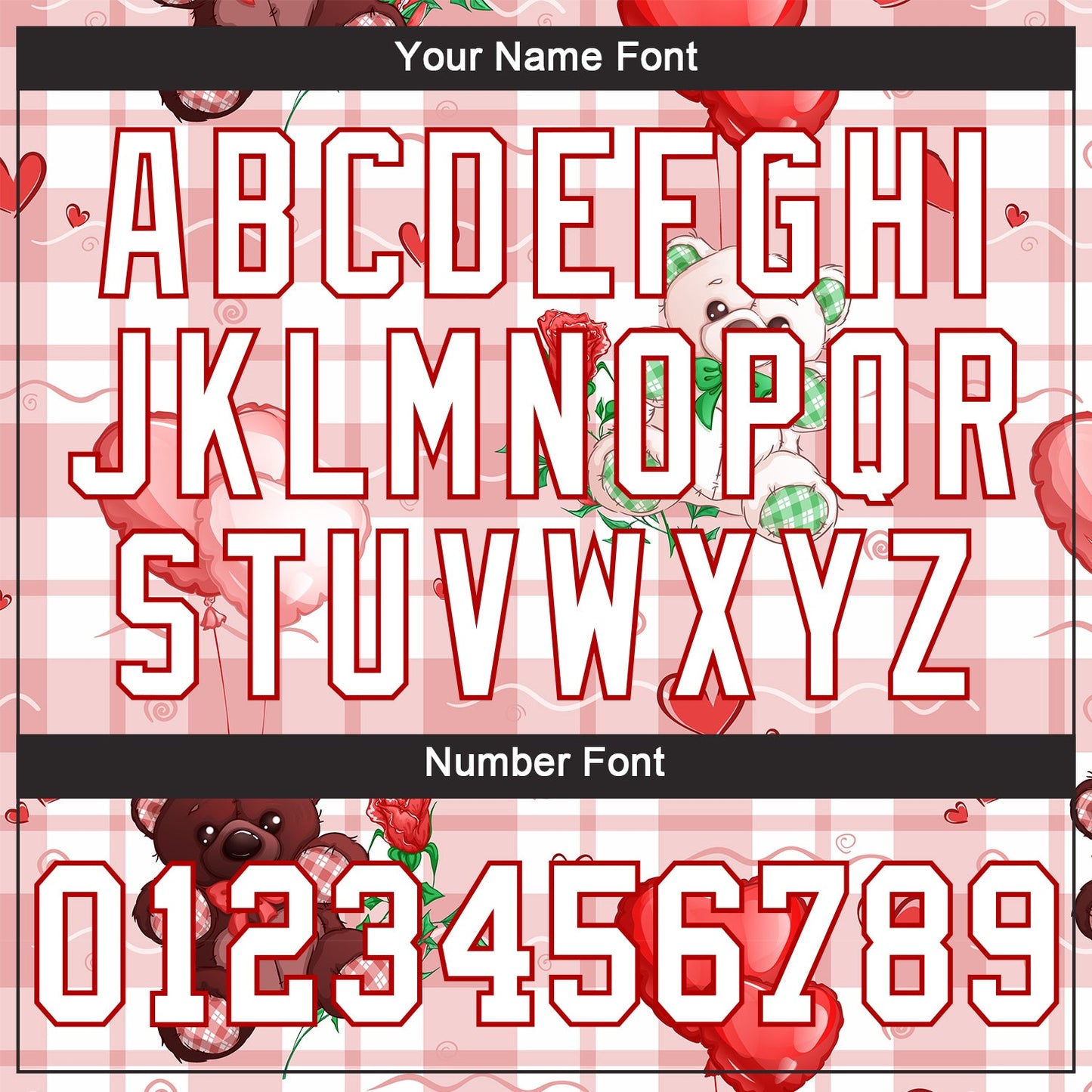 Custom White White-Red 3D Pattern Design Teddy Bears Authentic Baseball Jersey baseball jersey product view 5