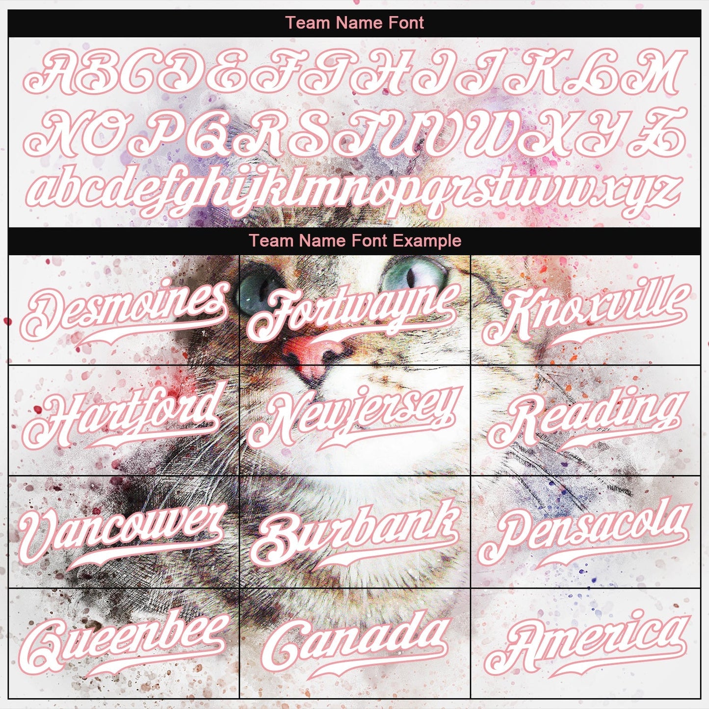 Custom White White-Medium Pink 3D Pattern Design Cat Authentic Baseball Jersey baseball jersey product view 4