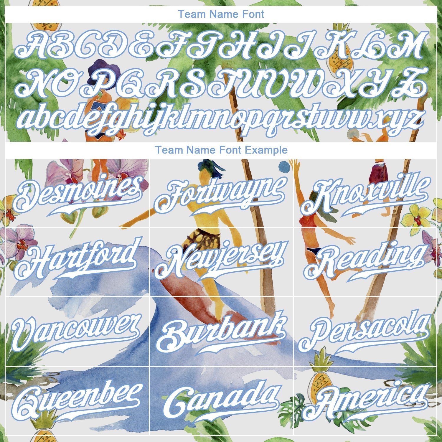 Custom White Light Blue-White 3D Pattern Design Hawaii Palm Trees Authentic Baseball Jersey baseball jersey product view 4