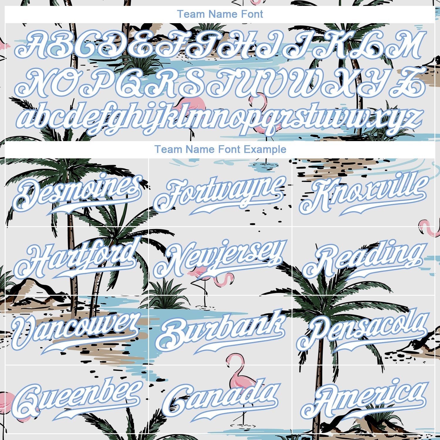 Custom White White-Light Blue 3D Pattern Design Hawaii Palm Trees Authentic Baseball Jersey baseball jersey product view 4