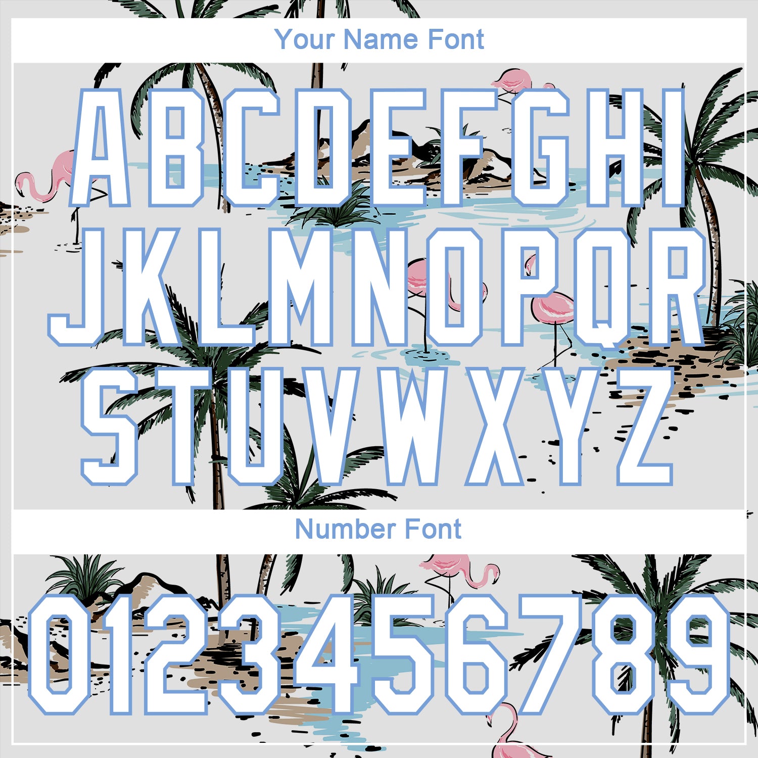Custom White White-Light Blue 3D Pattern Design Hawaii Palm Trees Authentic Baseball Jersey baseball jersey product view 5