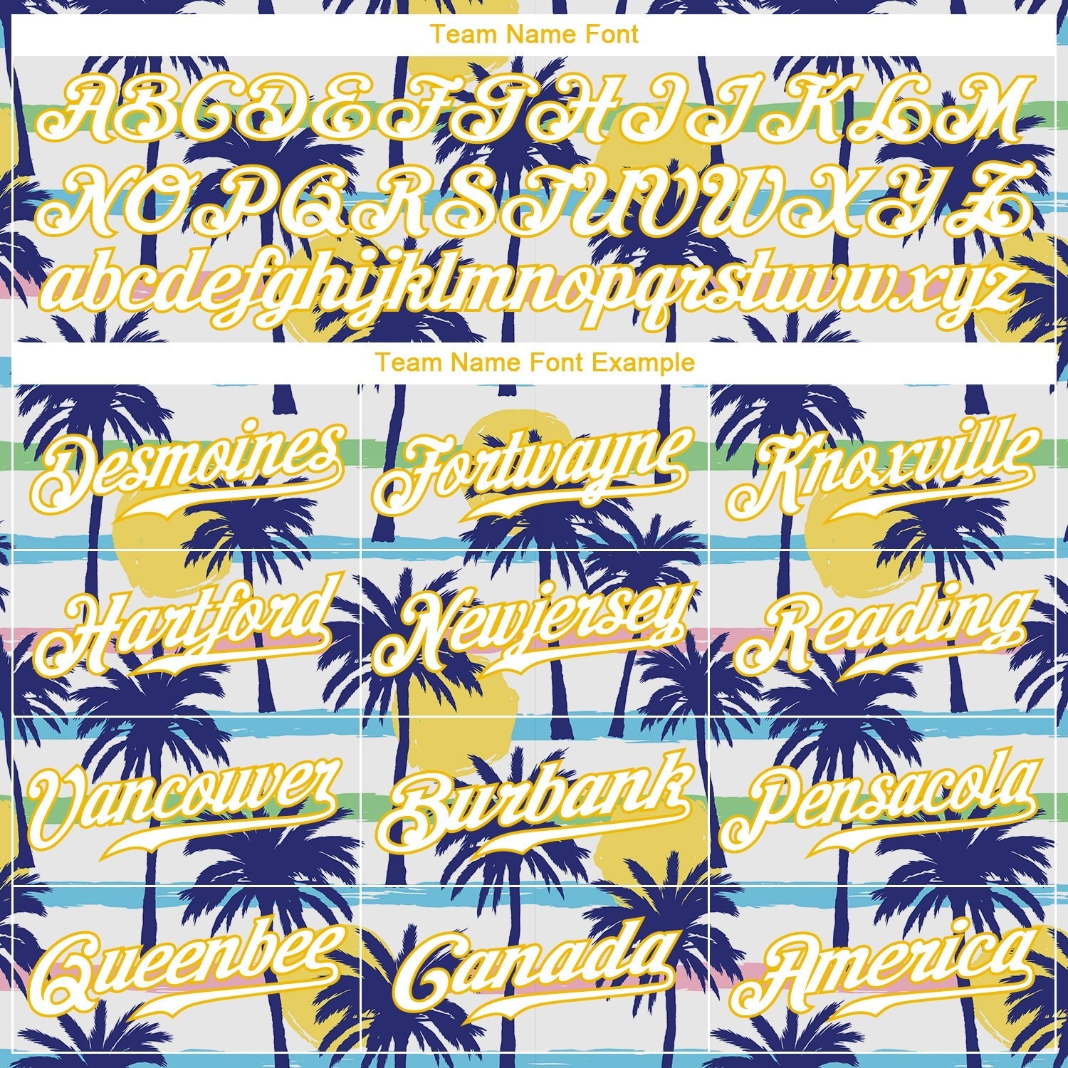 Custom White Gold-White 3D Pattern Design Hawaii Palm Trees Authentic Baseball Jersey baseball jersey product view 4