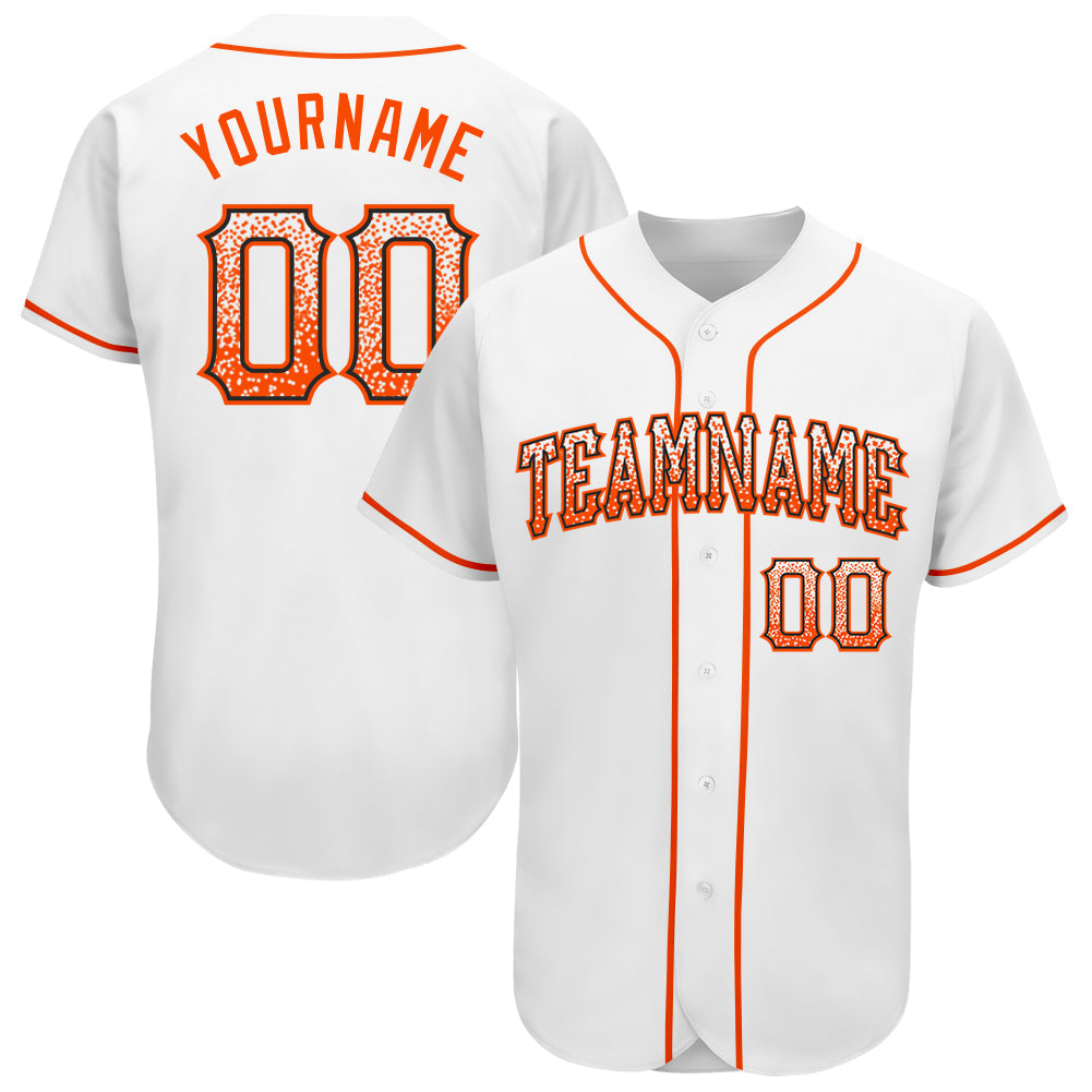 Custom White Orange-Black Authentic Drift Fashion Baseball Jersey baseball jersey product view 1