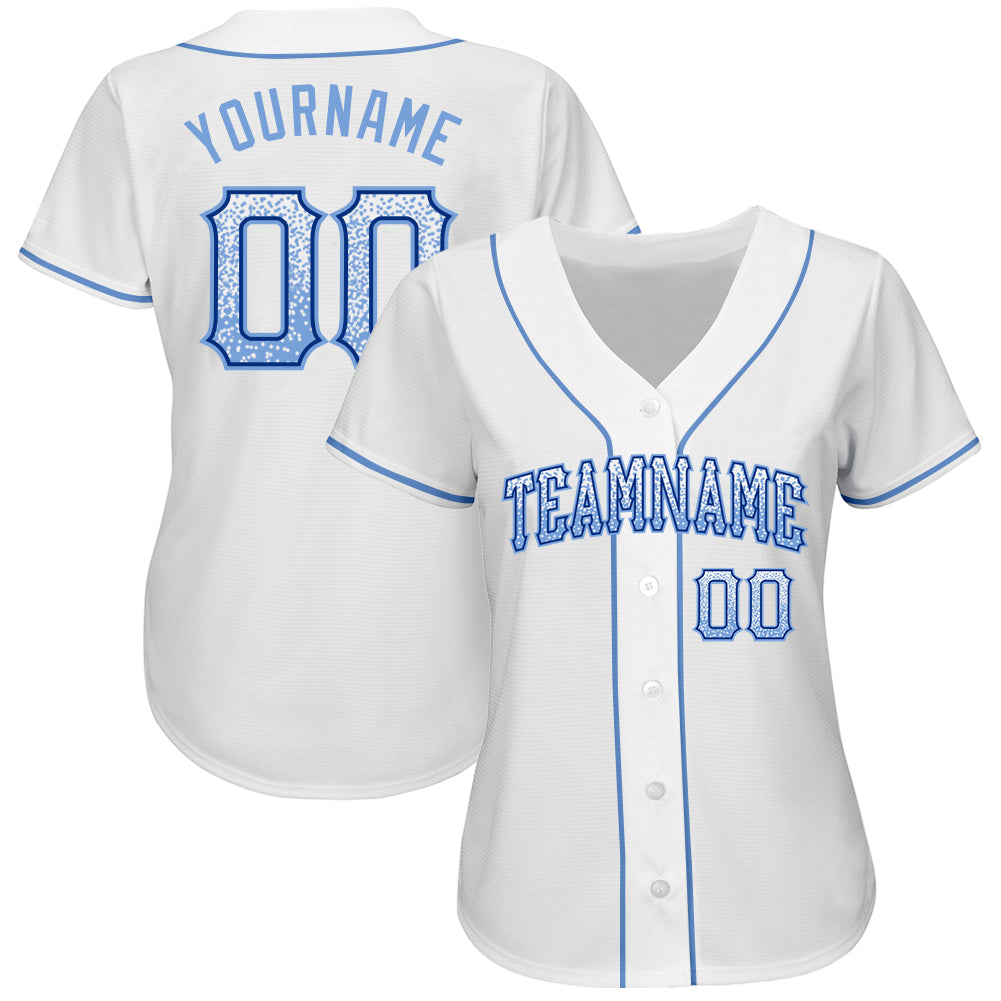 Custom White Light Blue-Royal Authentic Drift Fashion Baseball Jersey baseball jersey product view 2